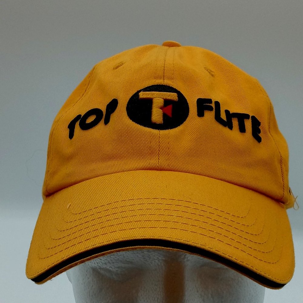 TOP FLITE Golf Hat Adjustable Yellow Professional Clubs & Balls TOUR
